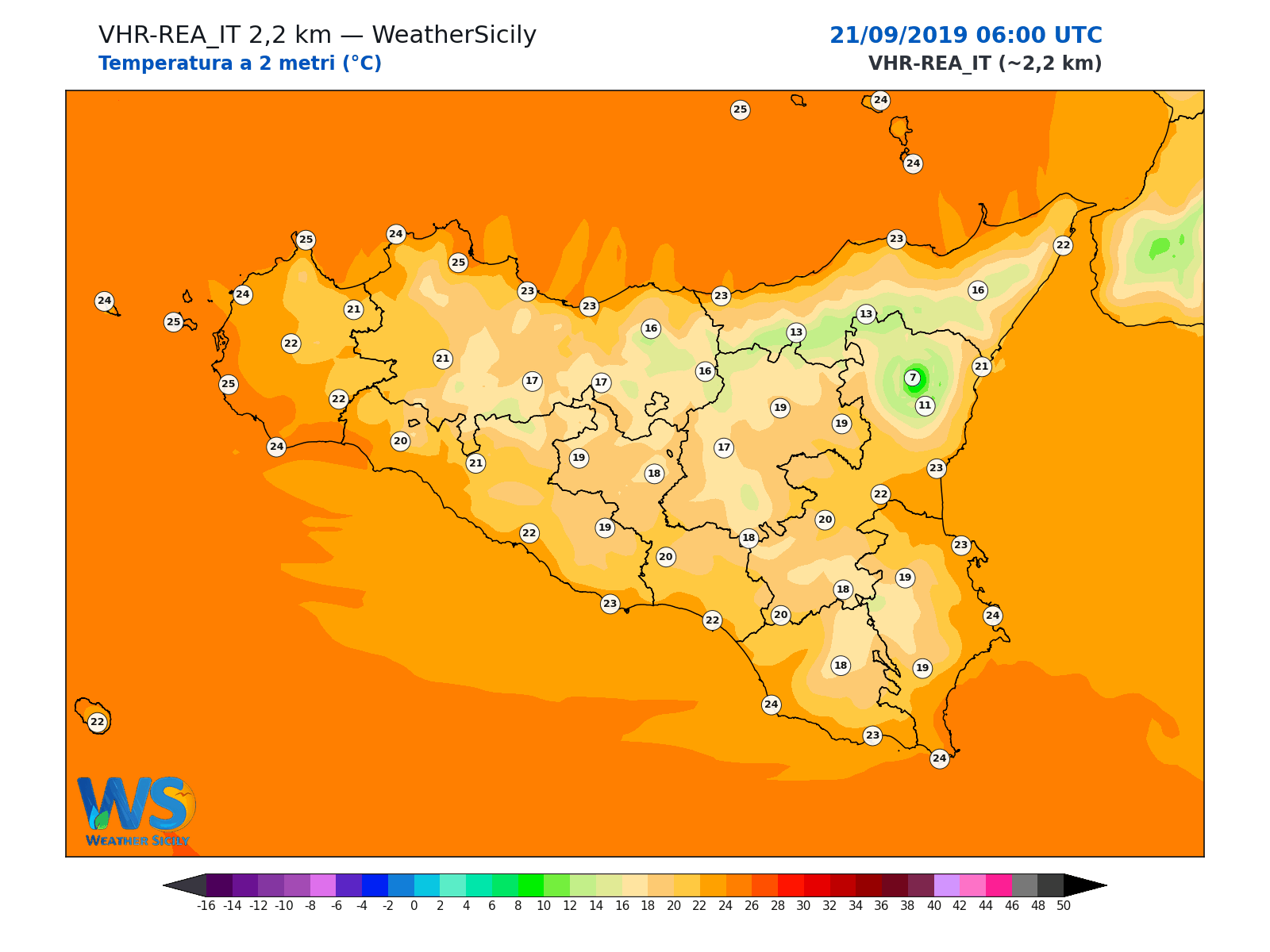 Temperatura a 2 metri · 2019092106