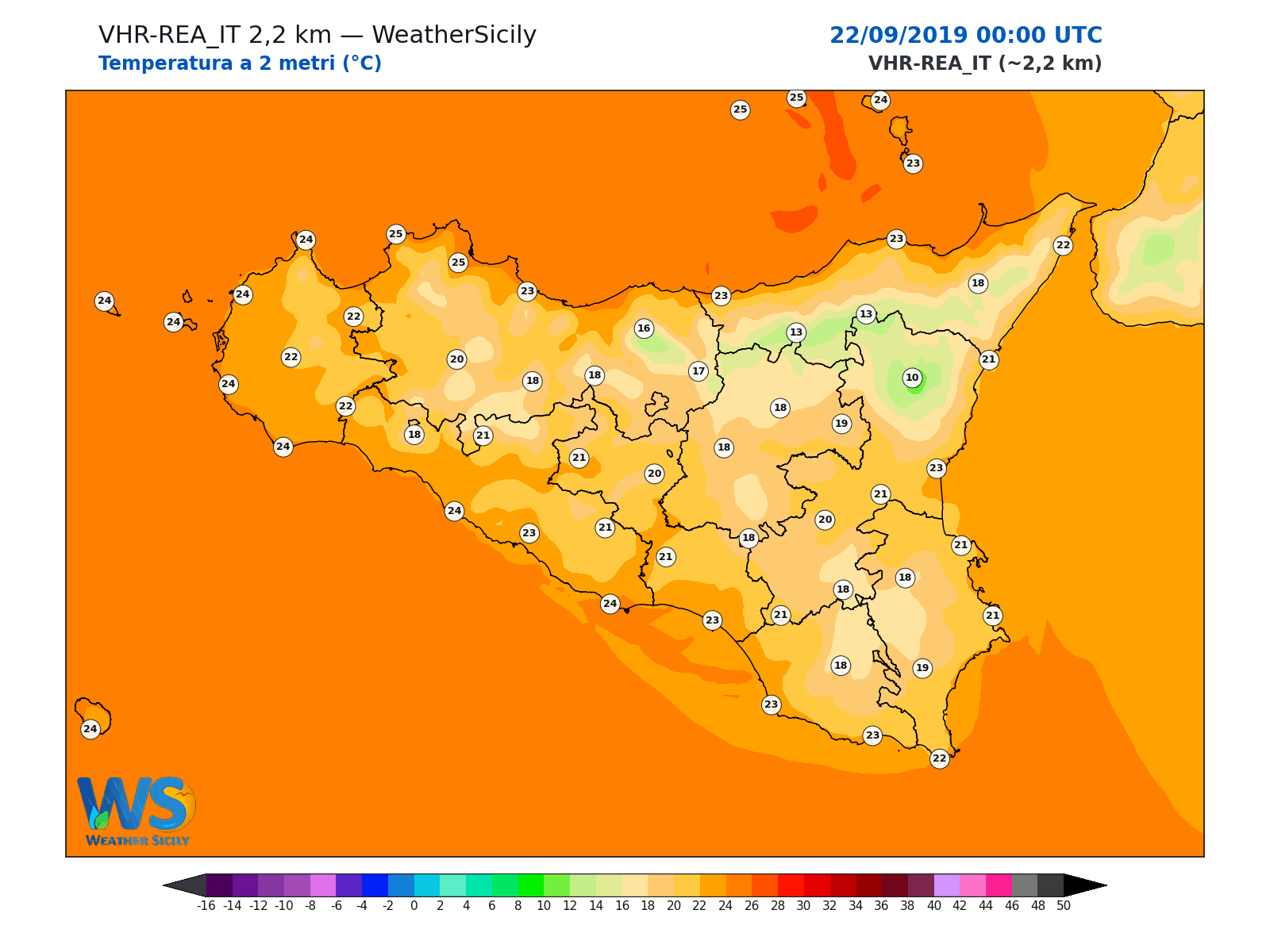 Temperatura a 2 metri · 2019092200
