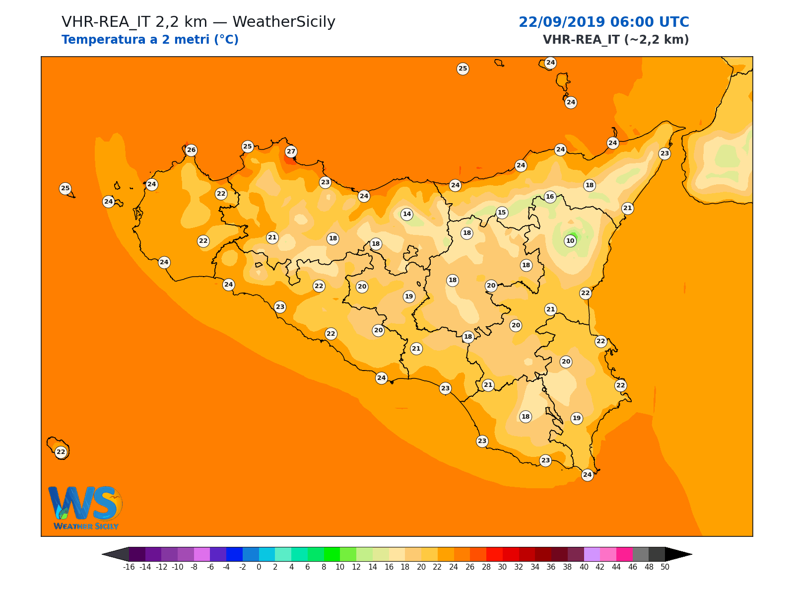 Temperatura a 2 metri · 2019092206