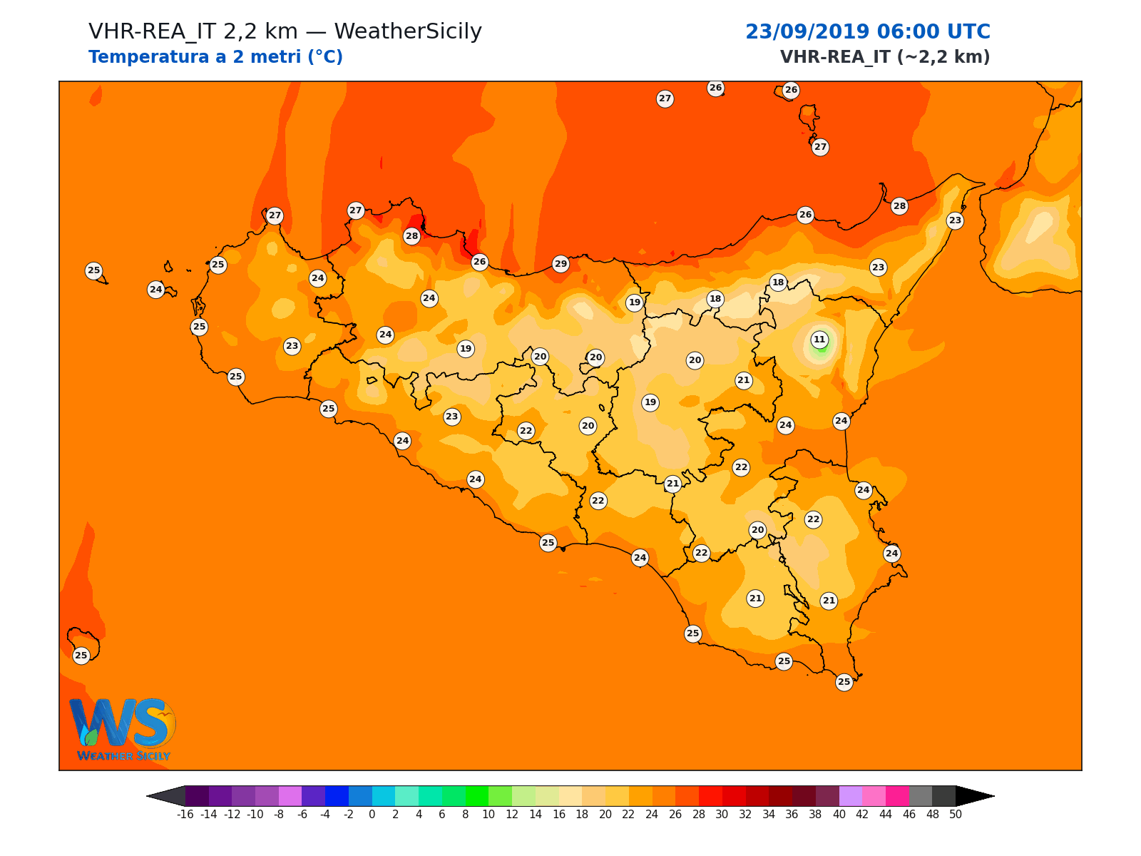 Temperatura a 2 metri · 2019092306