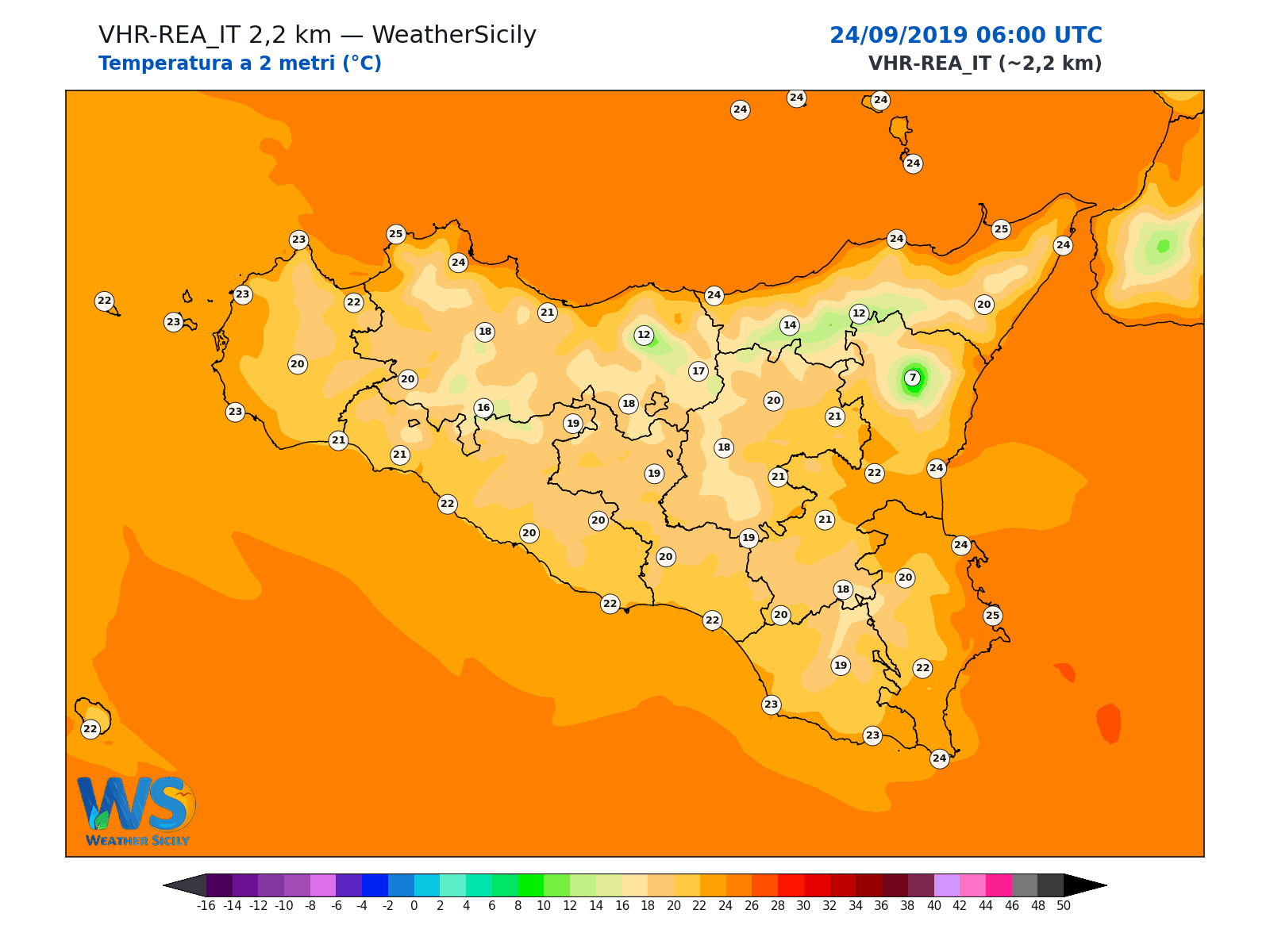 Temperatura a 2 metri · 2019092406