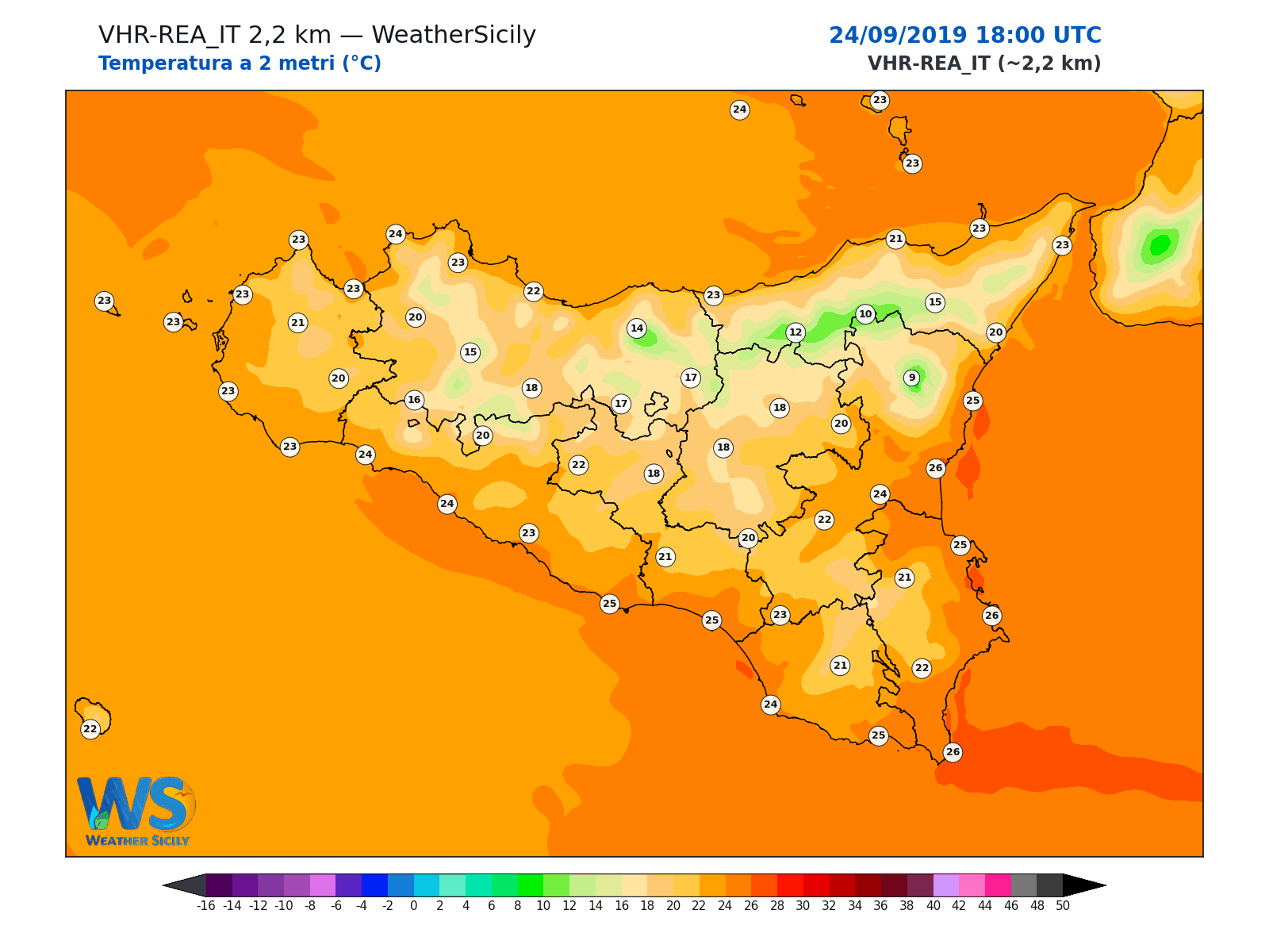 Temperatura a 2 metri · 2019092418