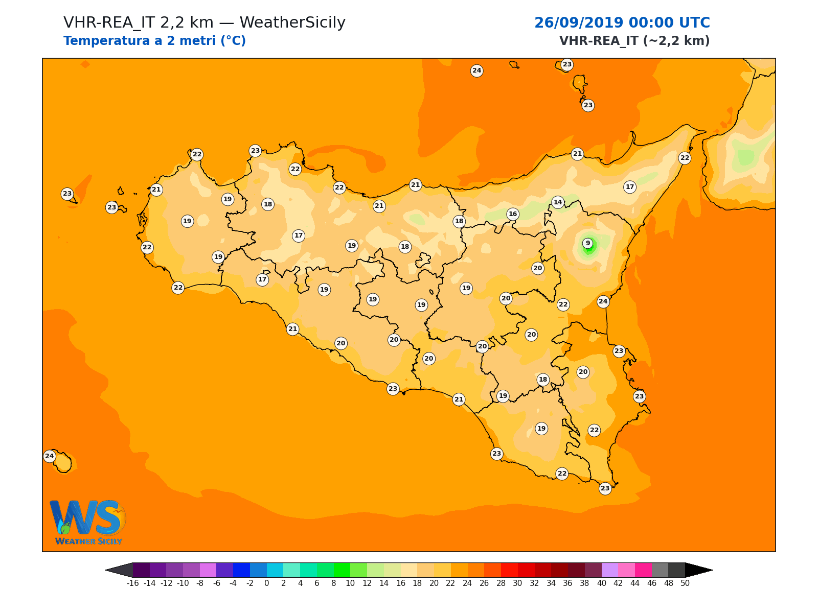 Temperatura a 2 metri · 2019092600