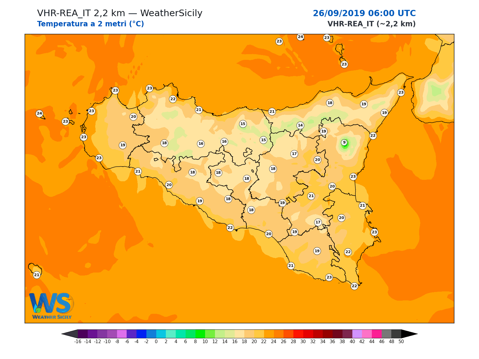 Temperatura a 2 metri · 2019092606