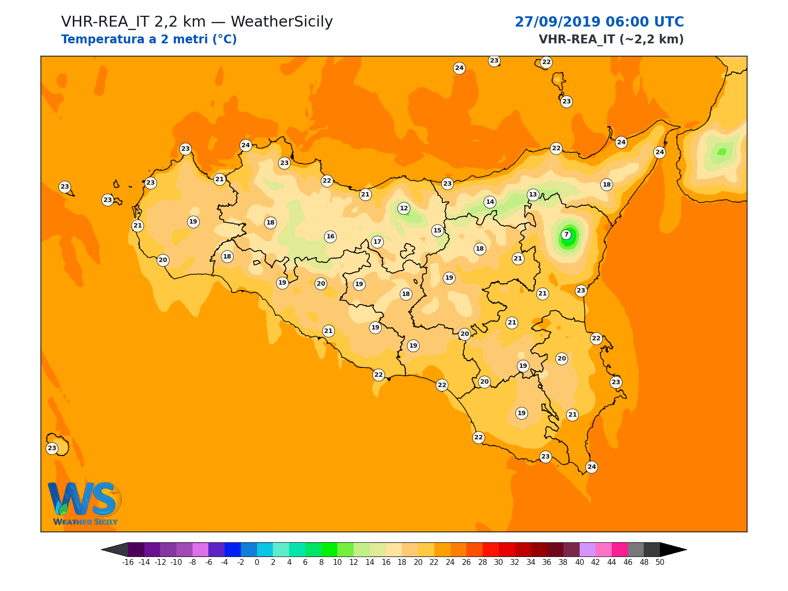 Temperatura a 2 metri · 2019092706
