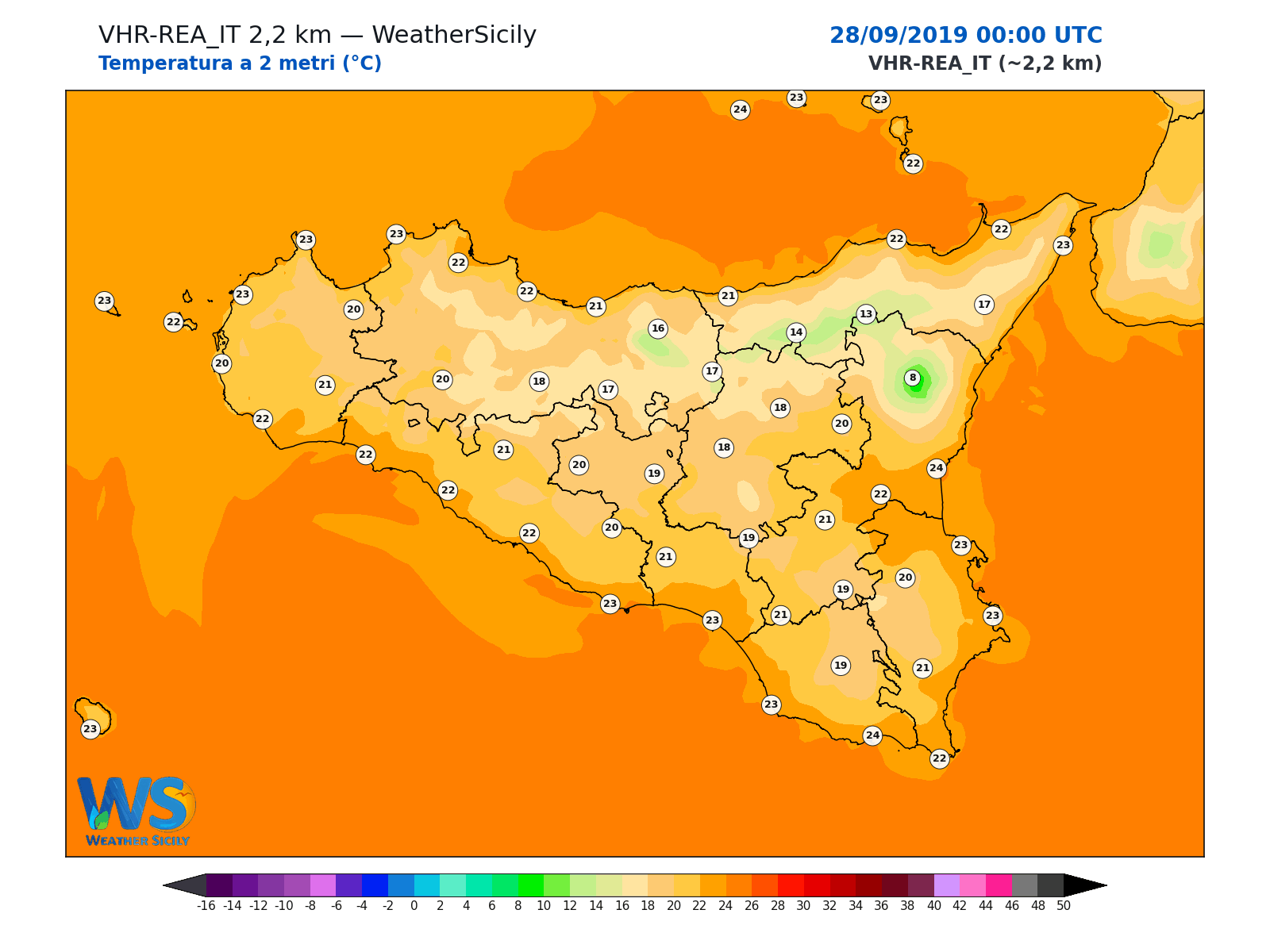Temperatura a 2 metri · 2019092800