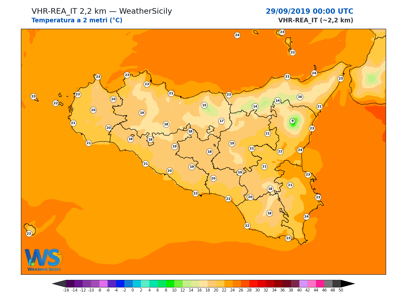 Temperatura a 2 metri · 2019092900
