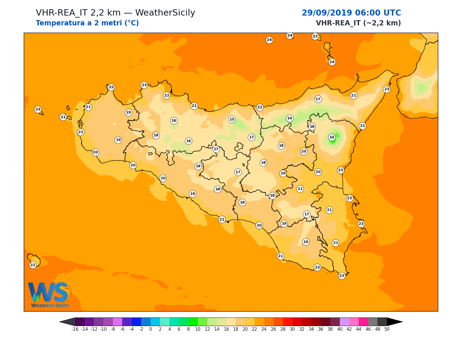 Temperatura a 2 metri · 2019092906