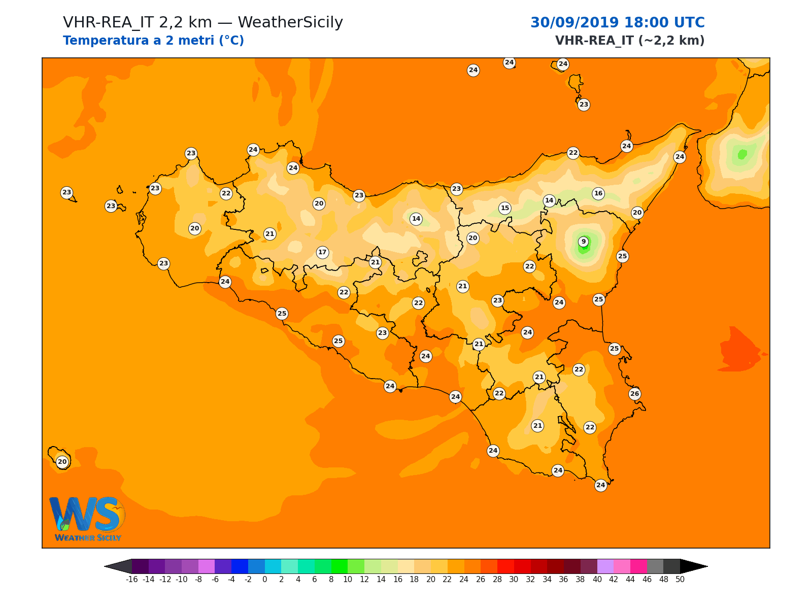 Temperatura a 2 metri · 2019093018
