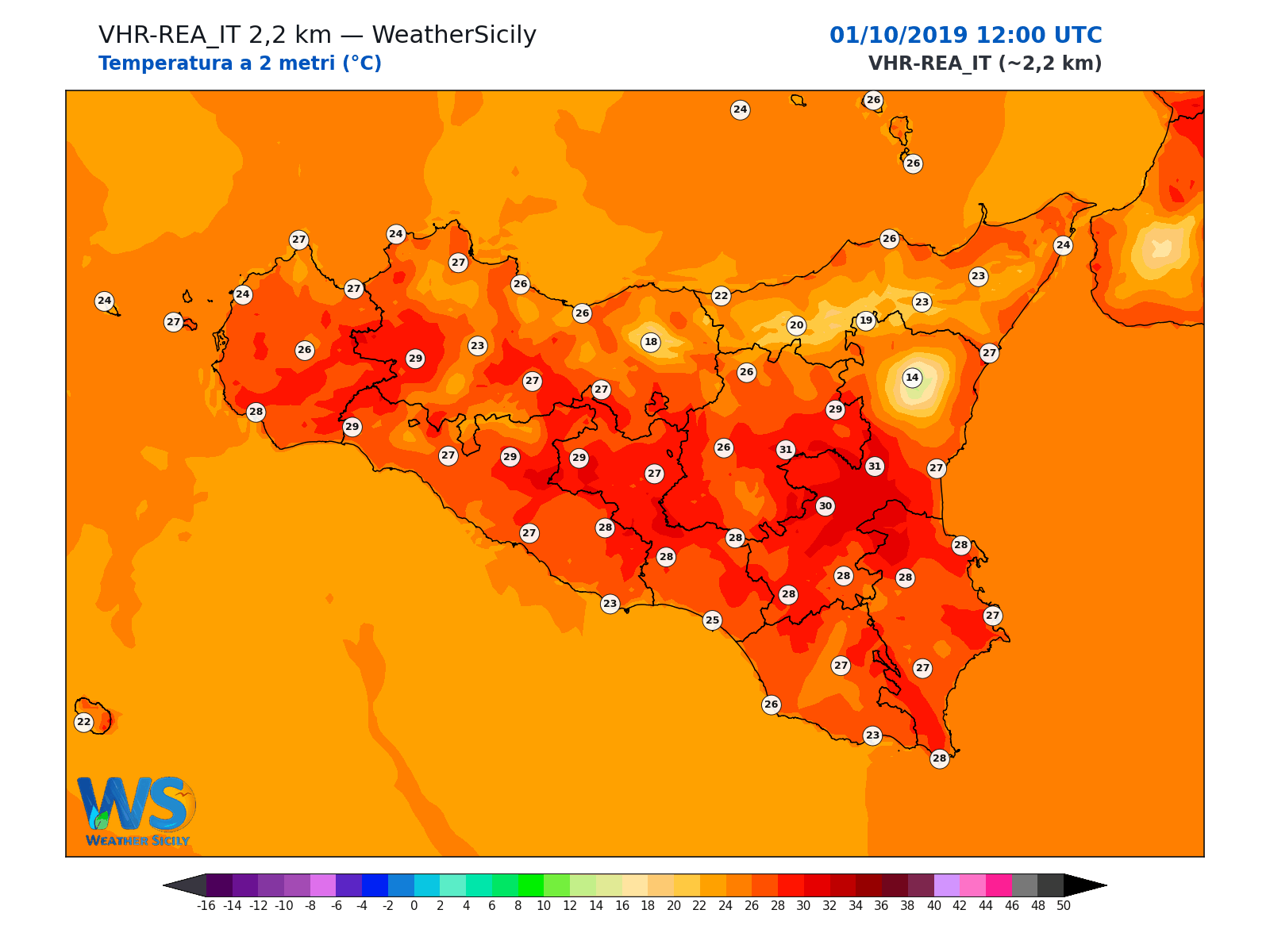 Temperatura a 2 metri · 2019100112
