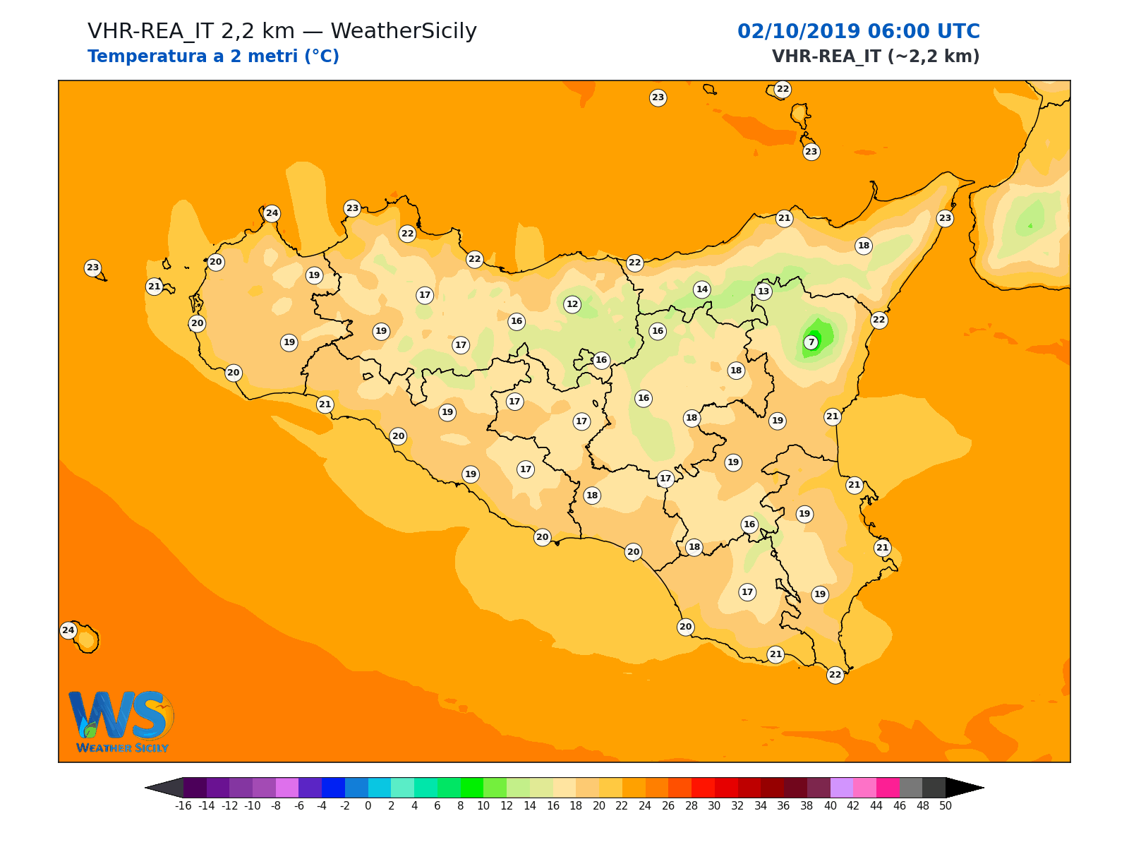 Temperatura a 2 metri · 2019100206