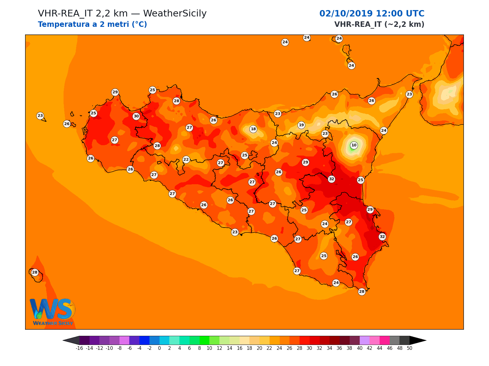 Temperatura a 2 metri · 2019100212