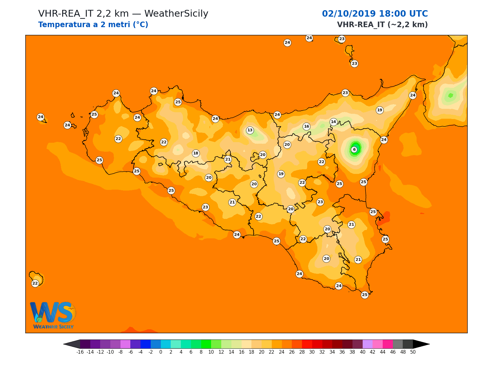 Temperatura a 2 metri · 2019100218