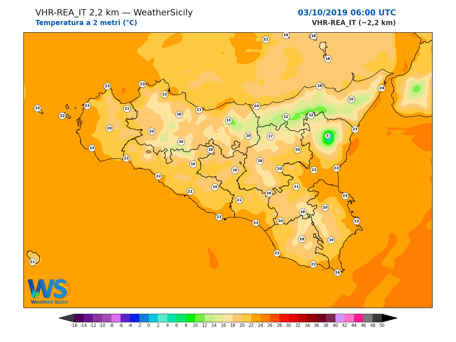 Temperatura a 2 metri · 2019100306