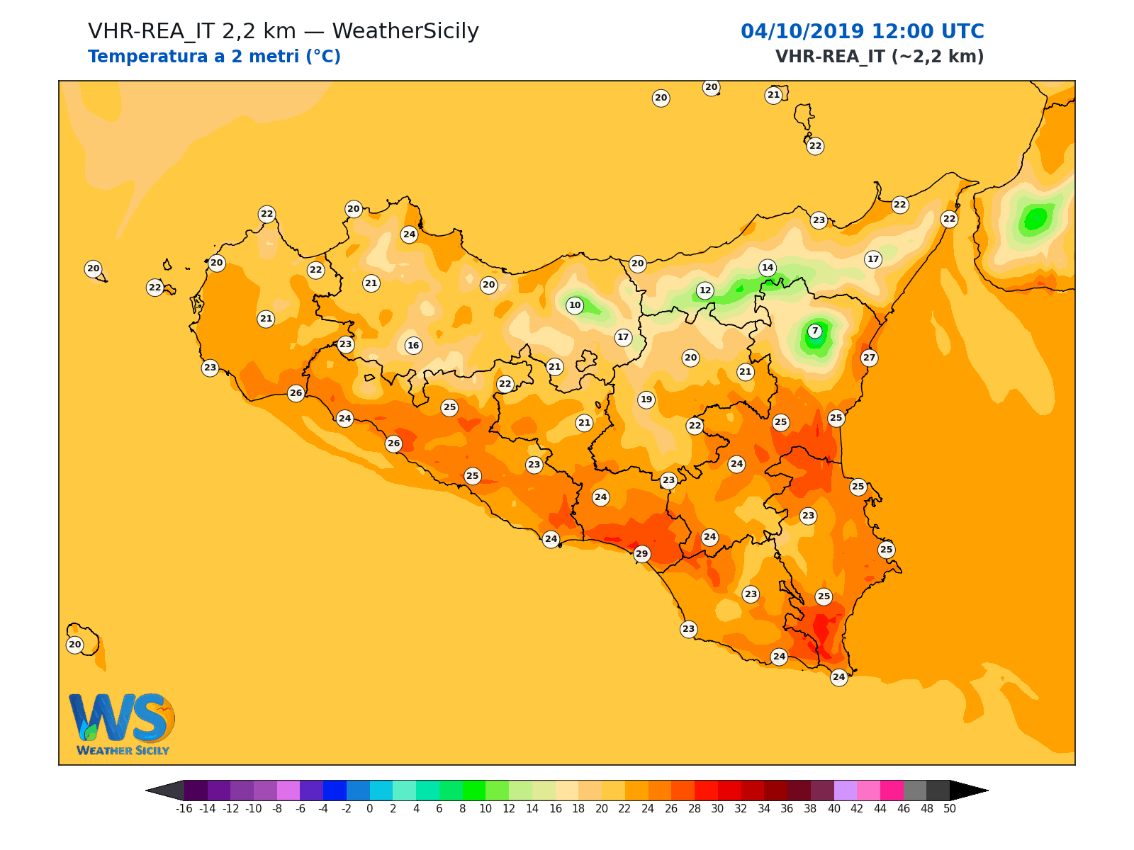 Temperatura a 2 metri · 2019100412