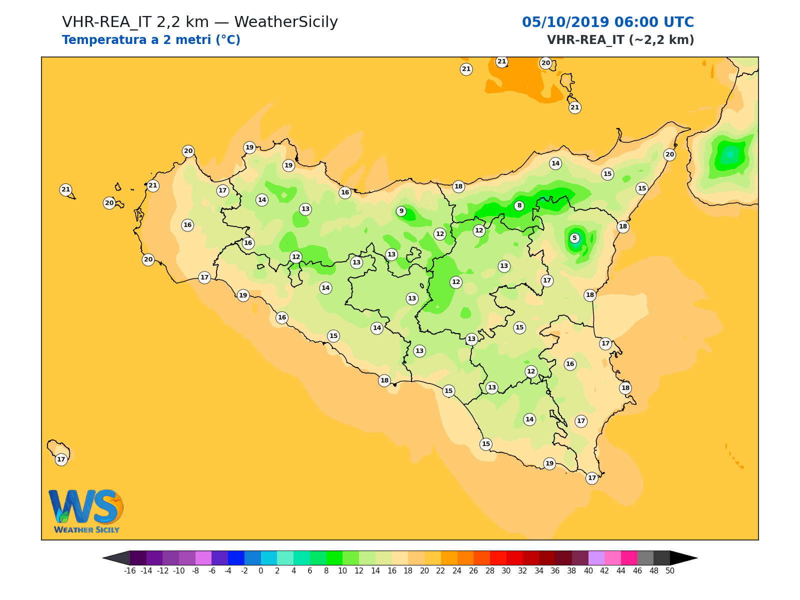 Temperatura a 2 metri · 2019100506