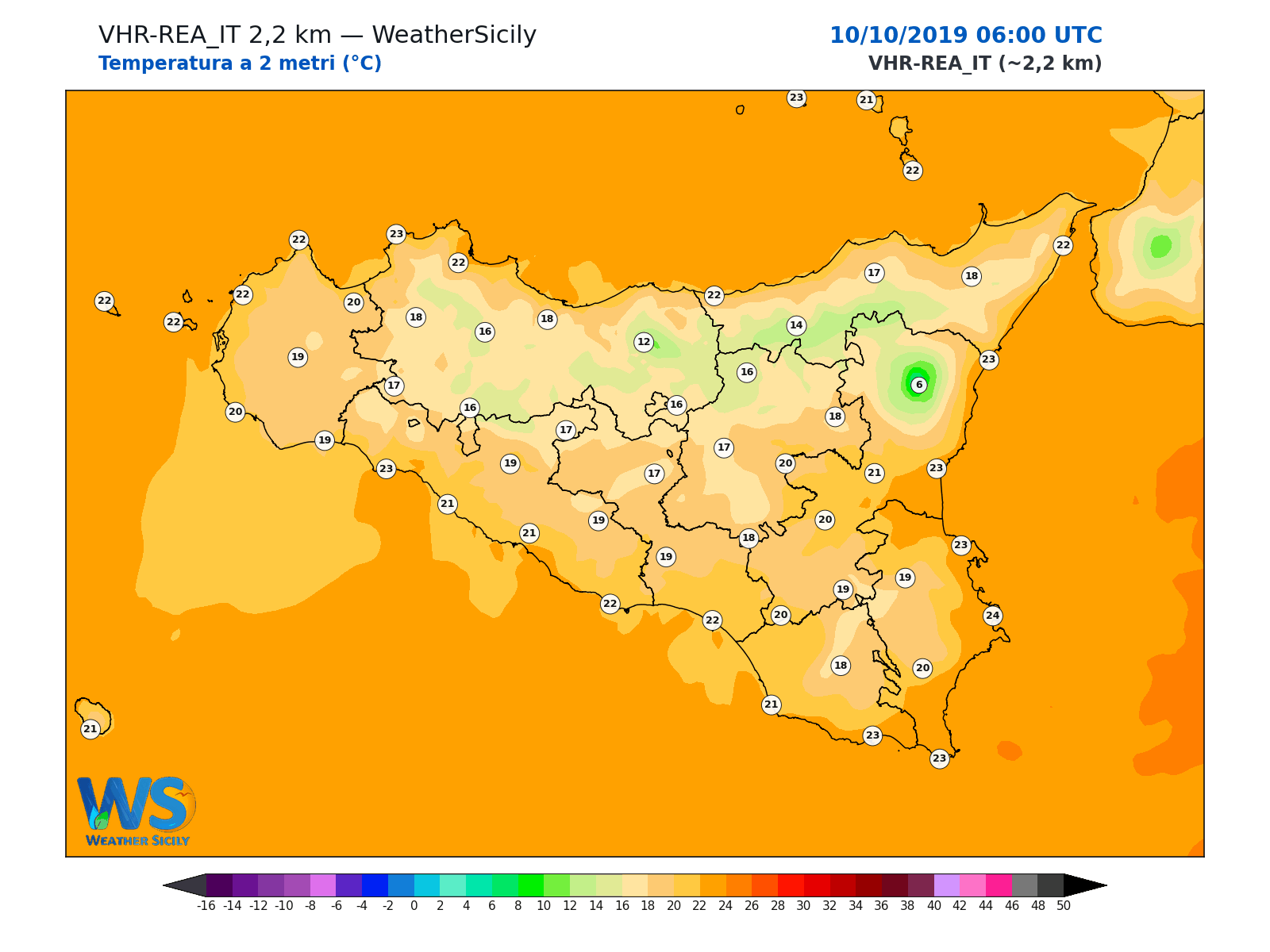 Temperatura a 2 metri · 2019101006
