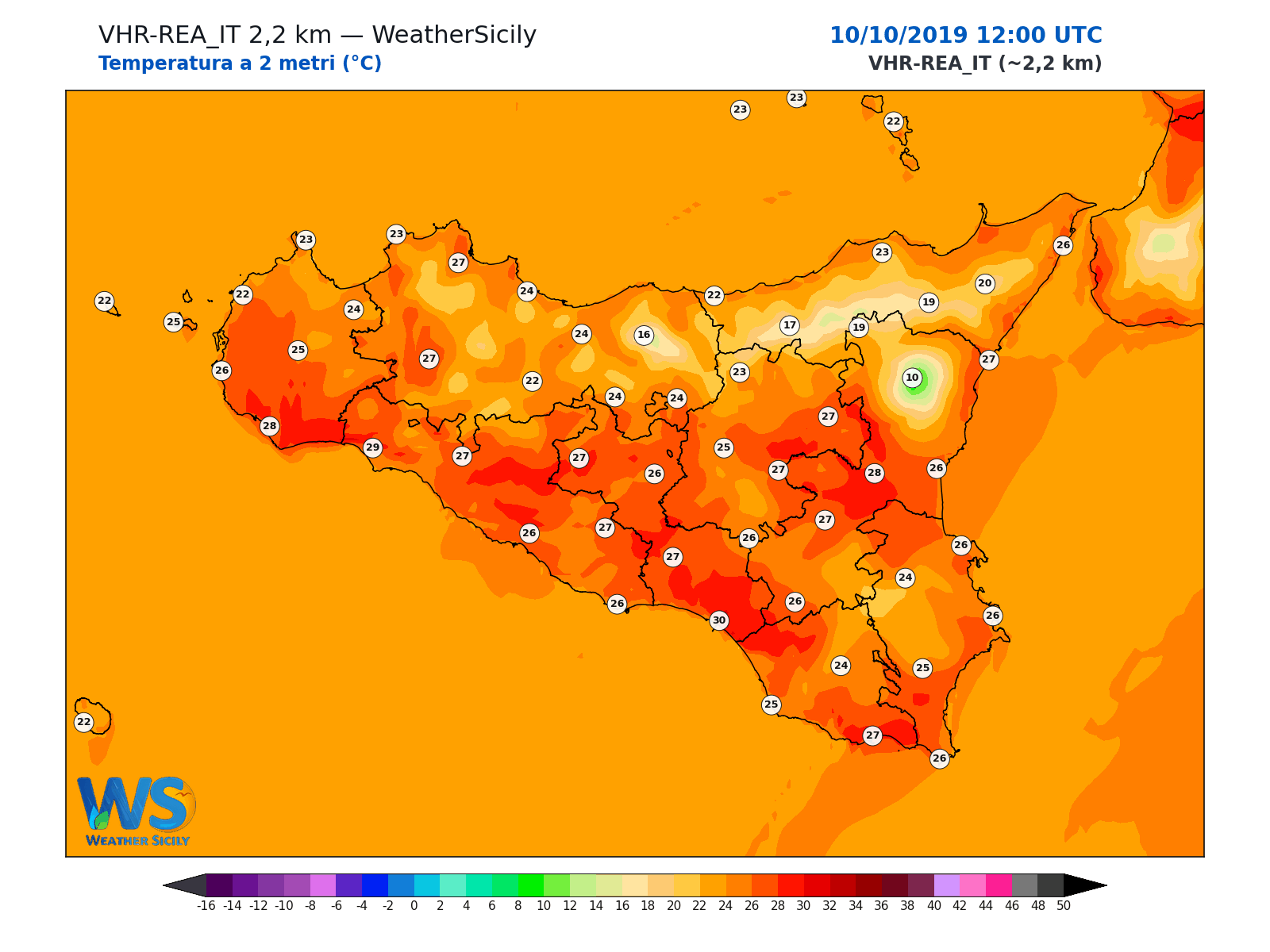 Temperatura a 2 metri · 2019101012