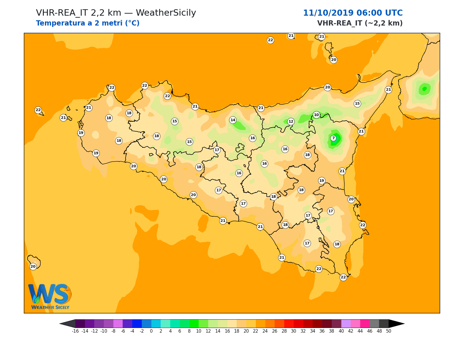 Temperatura a 2 metri · 2019101106