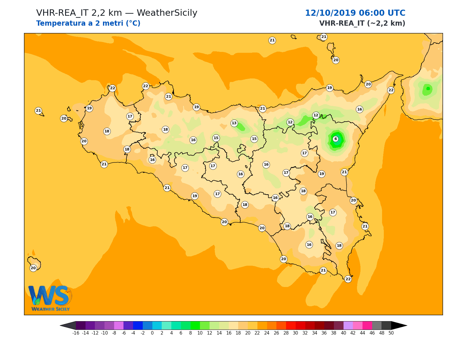 Temperatura a 2 metri · 2019101206