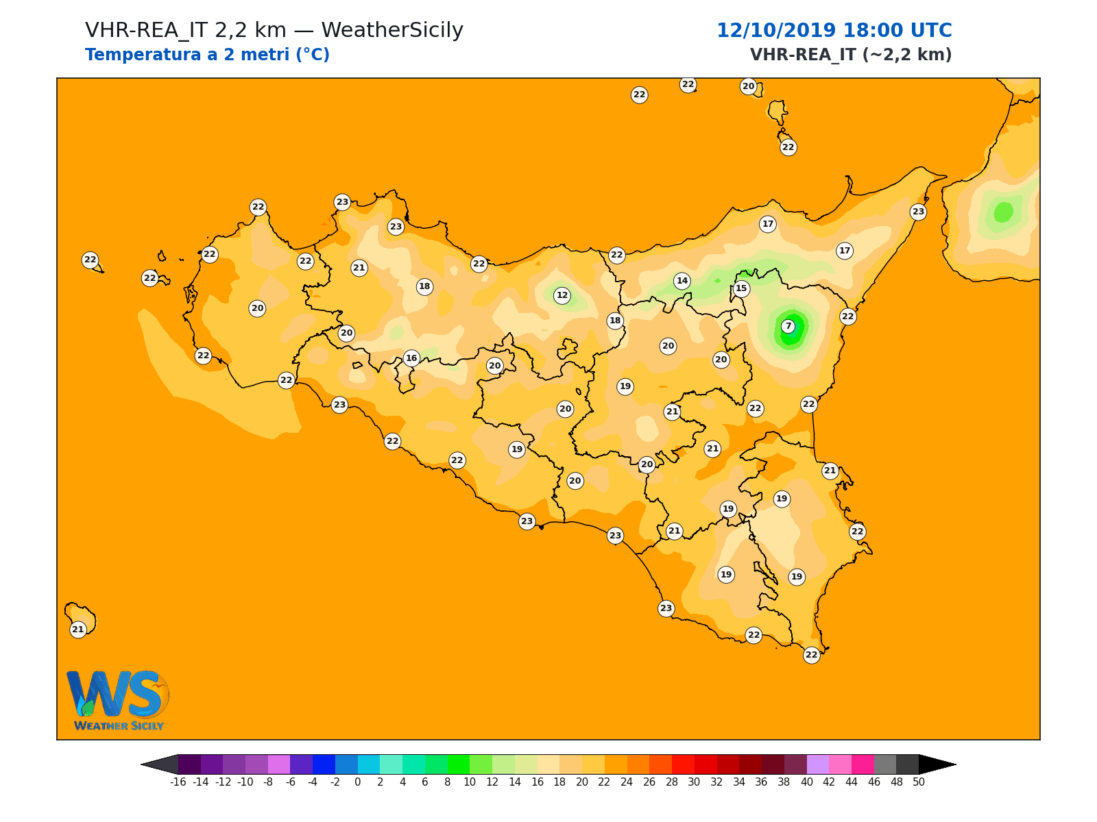 Temperatura a 2 metri · 2019101218