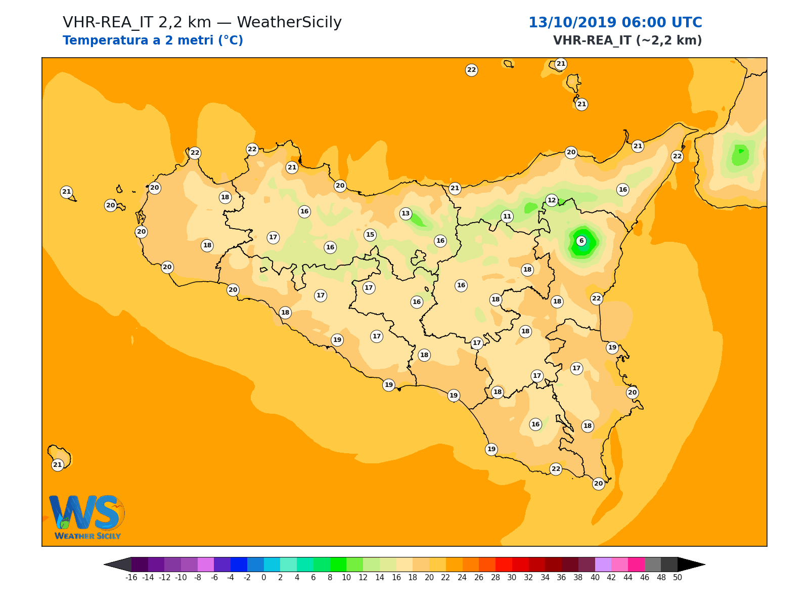 Temperatura a 2 metri · 2019101306