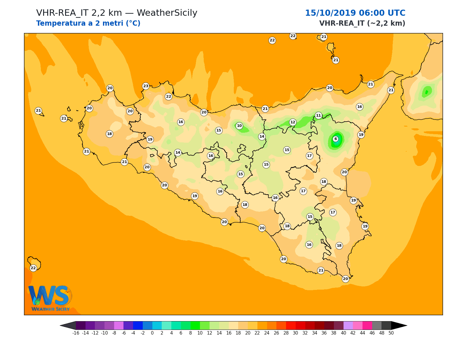 Temperatura a 2 metri · 2019101506