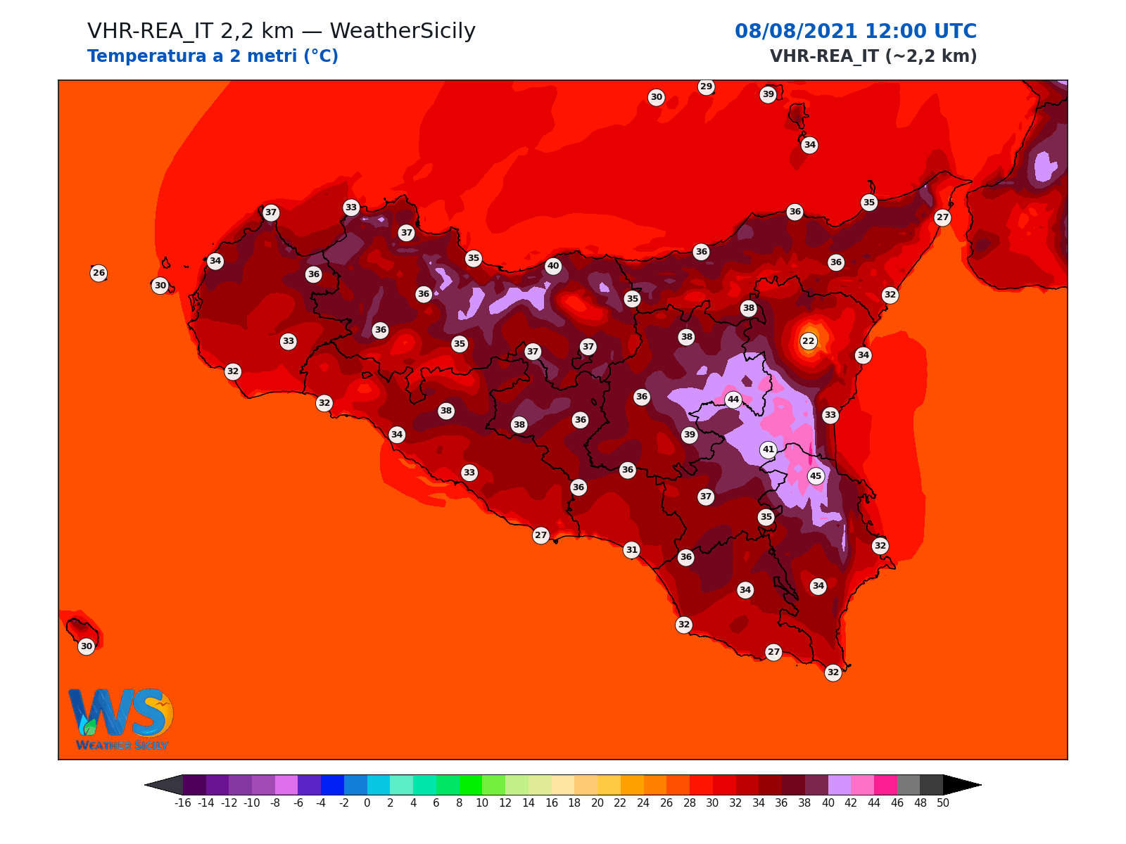 Temperatura a 2 metri · 2021080812
