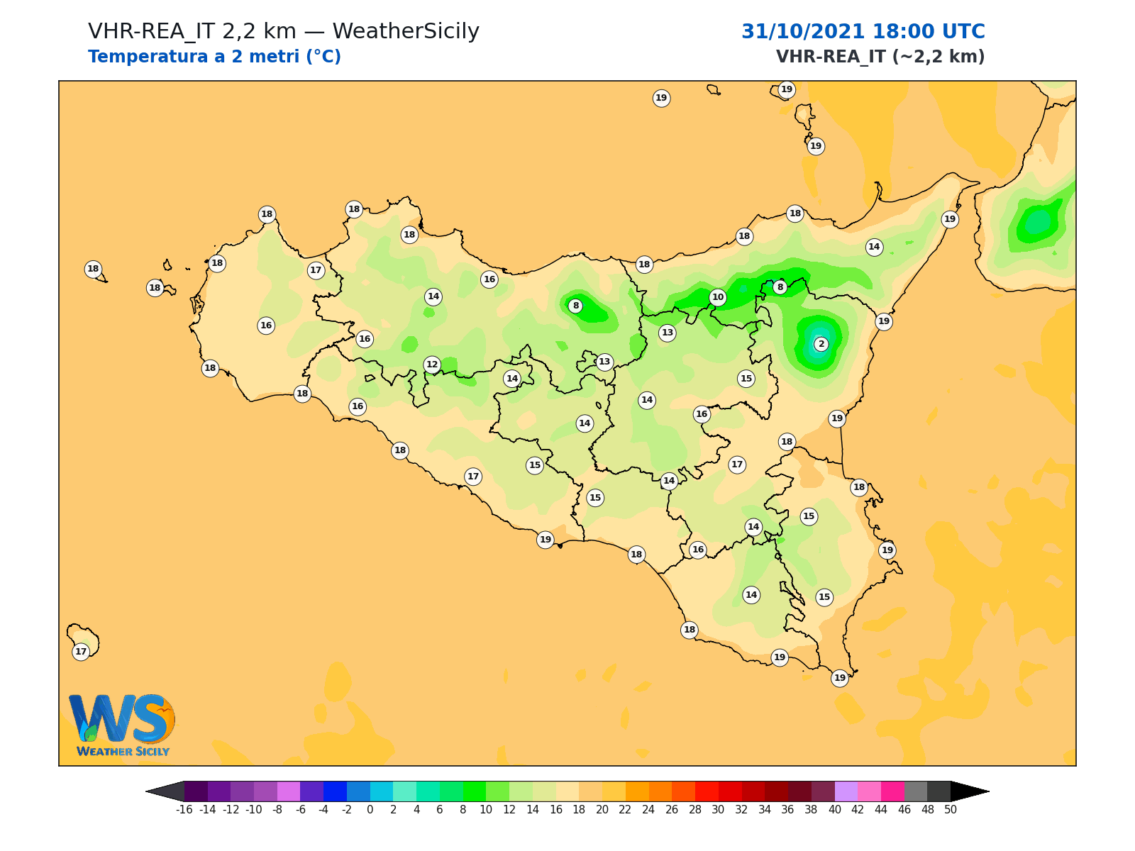 Temperatura a 2 metri · 2021103118