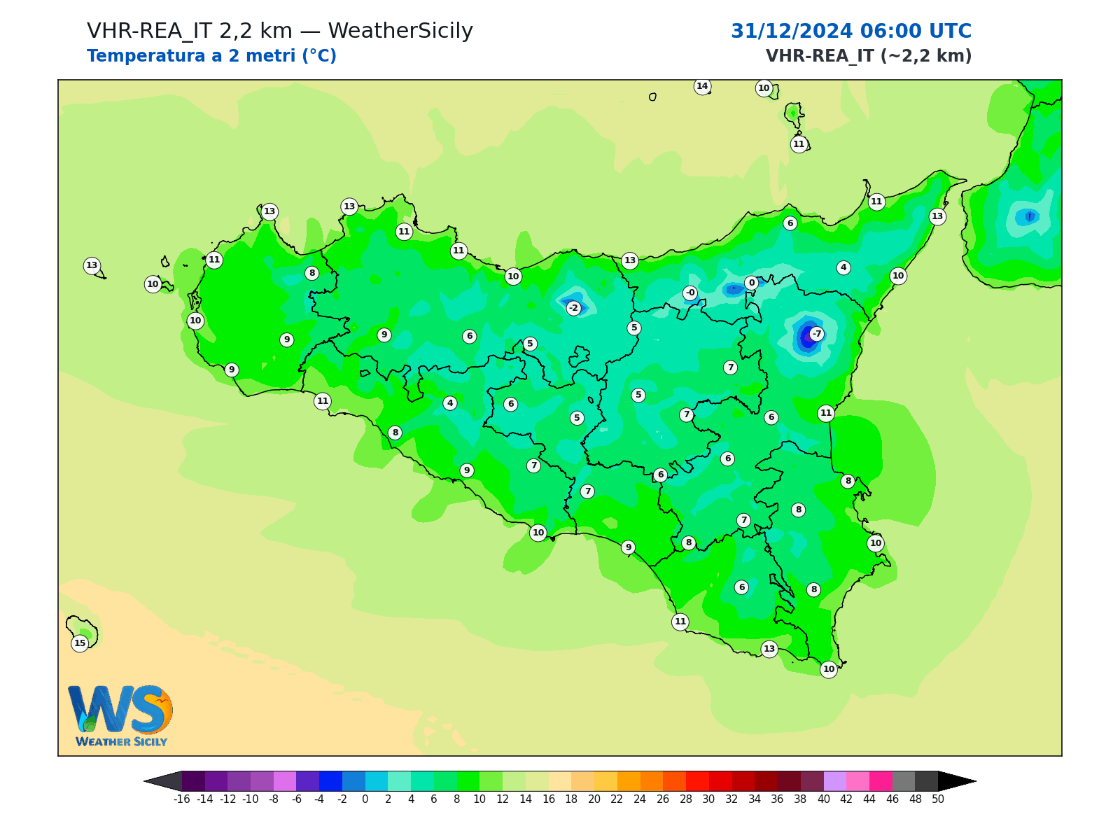 Temperatura a 2 metri · 2024123106