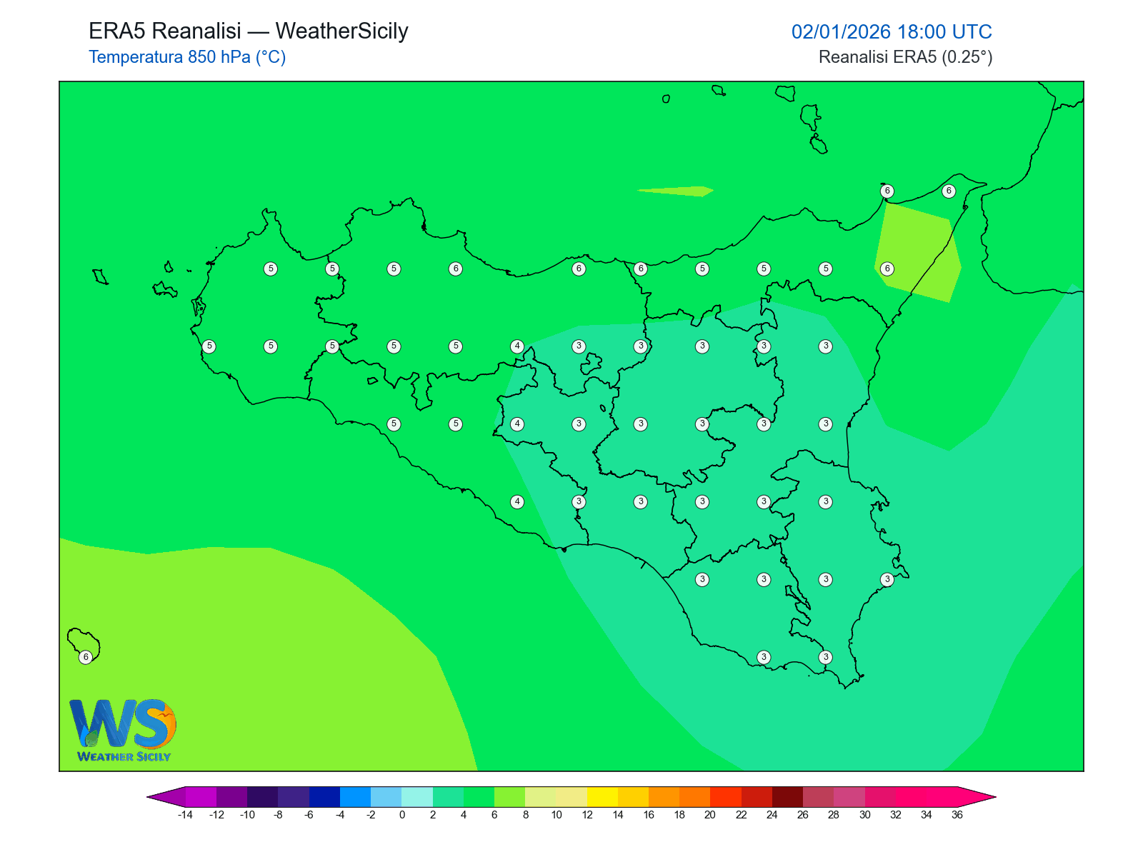 Temperatura a 850 hPa · 2026010218