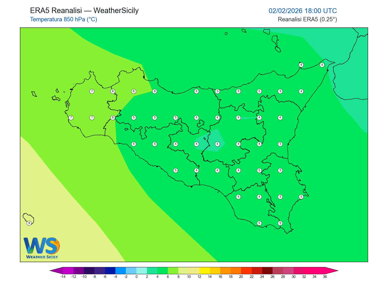 Temperatura a 850 hPa · 2026020218