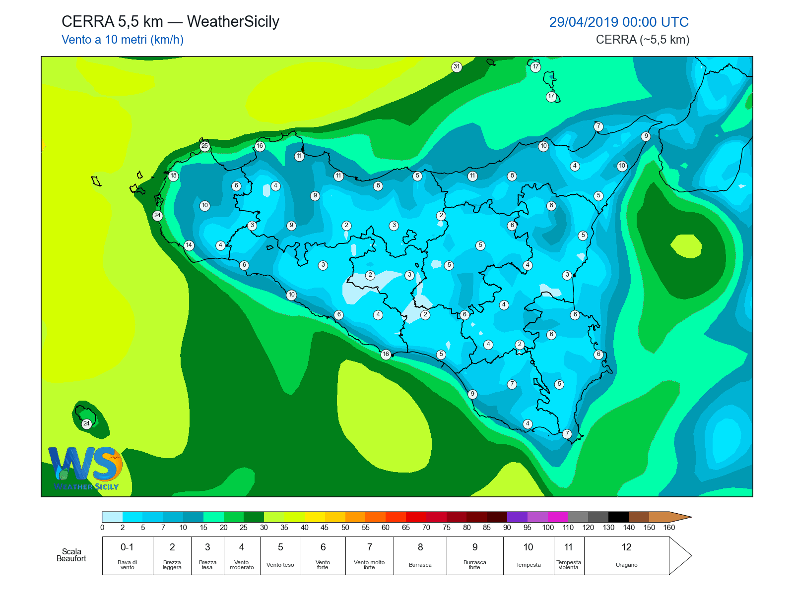 Vento a 10 metri · 2019042900