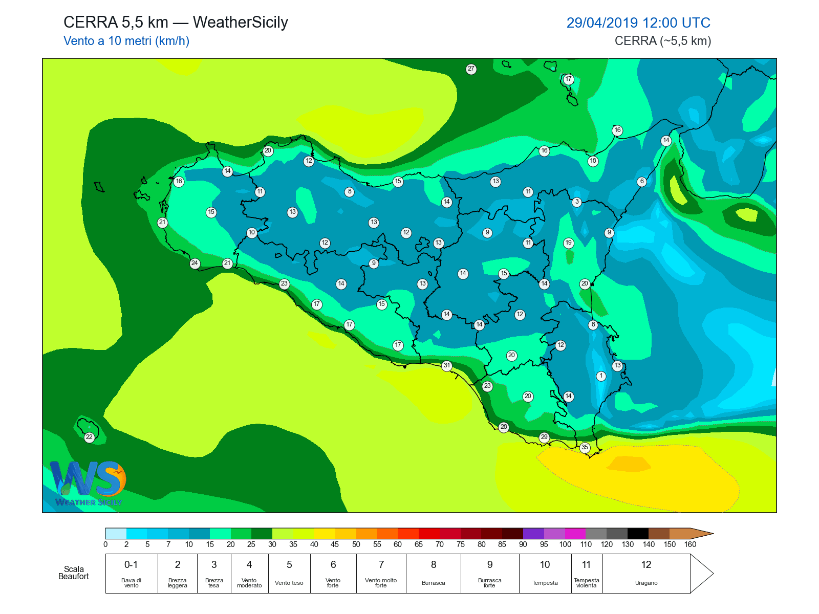 Vento a 10 metri · 2019042912