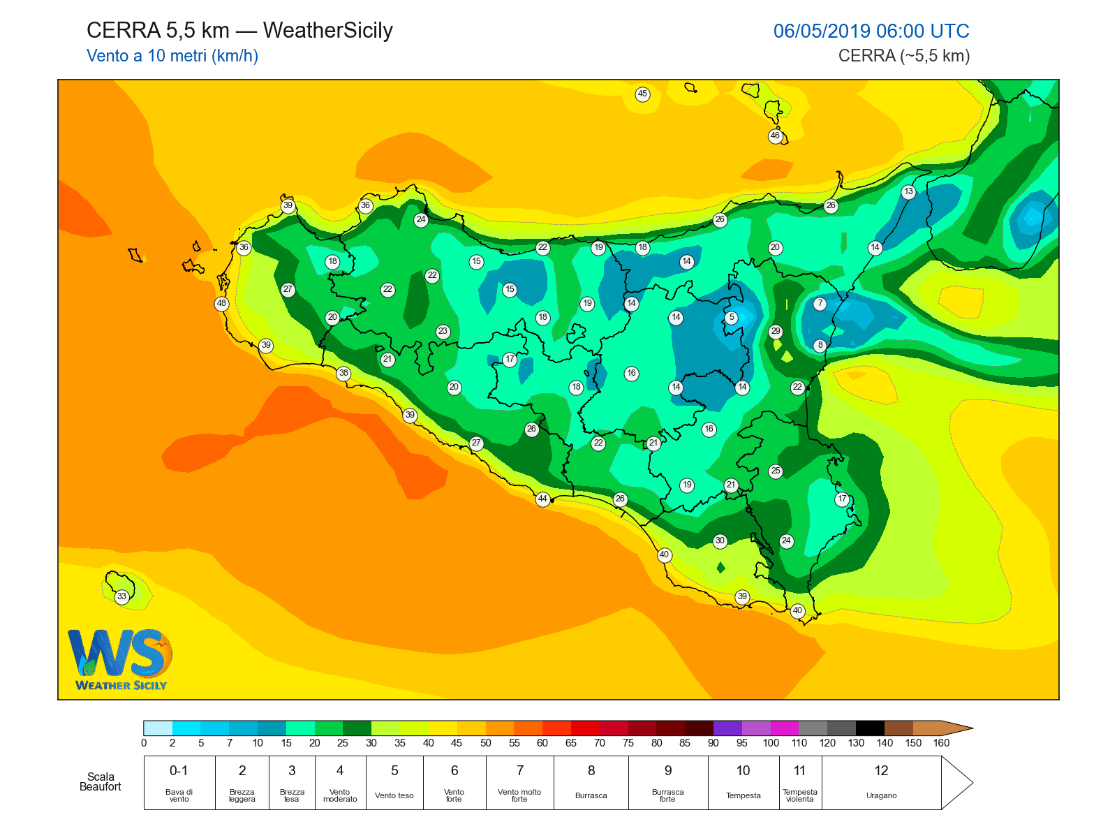 Vento a 10 metri · 2019050606