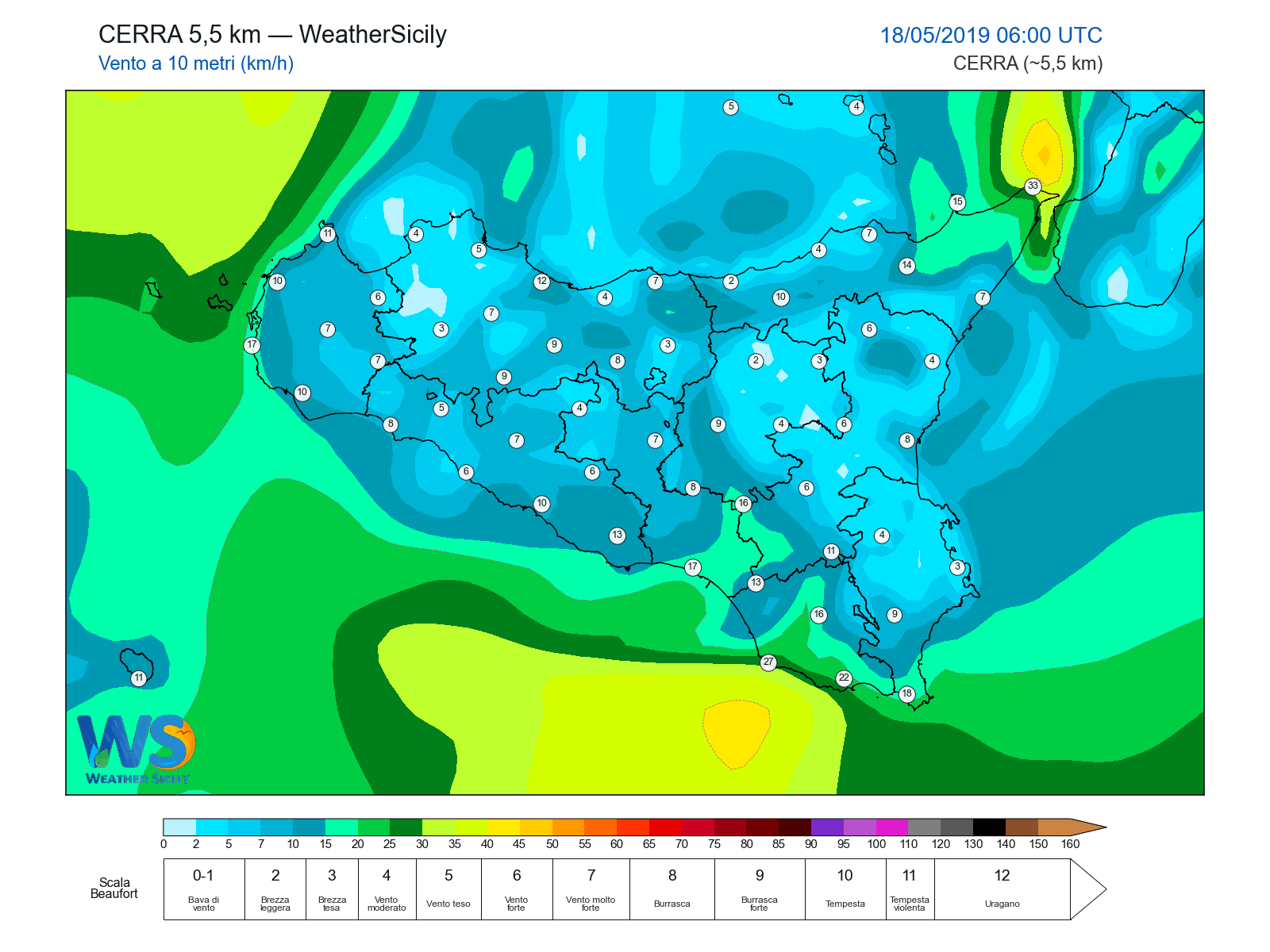 Vento a 10 metri · 2019051806