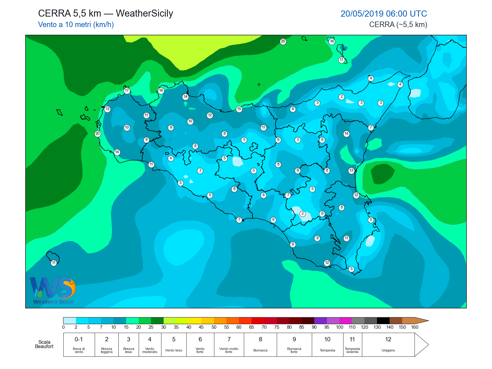 Vento a 10 metri · 2019052006