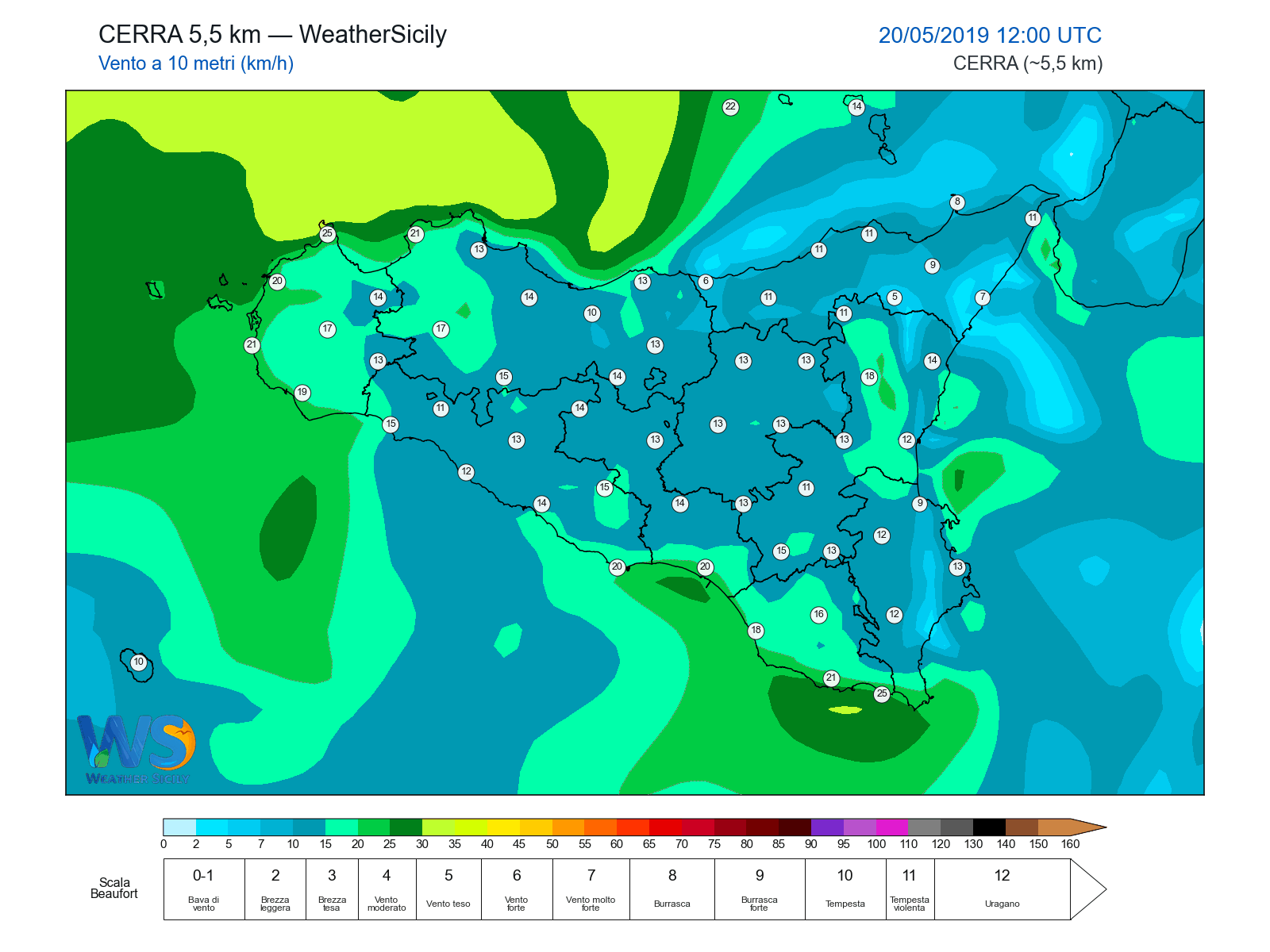 Vento a 10 metri · 2019052012