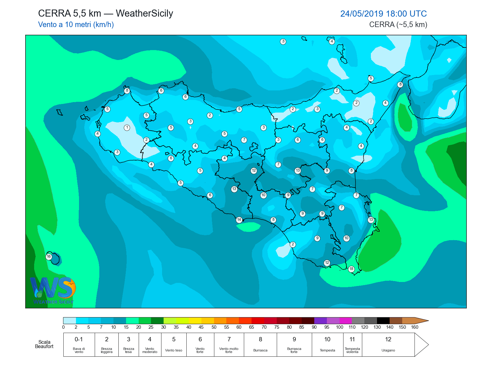 Vento a 10 metri · 2019052418
