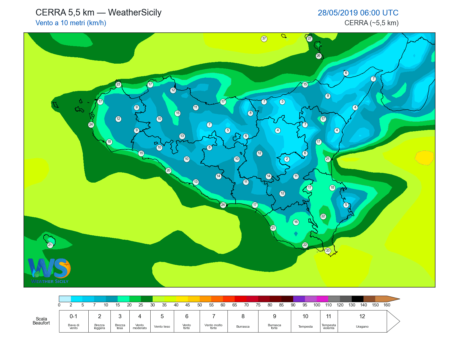 Vento a 10 metri · 2019052806