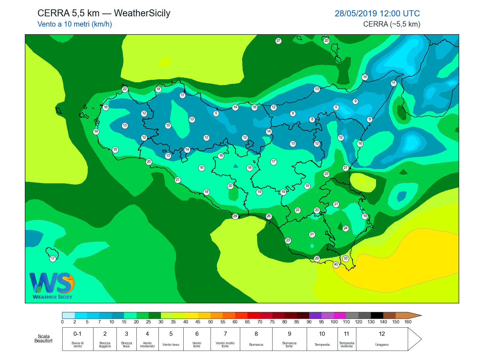 Vento a 10 metri · 2019052812