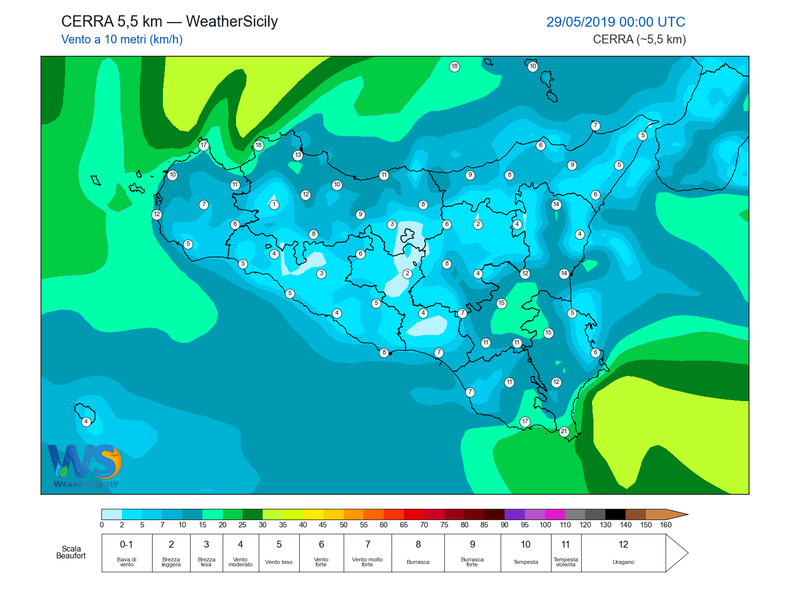 Vento a 10 metri · 2019052900