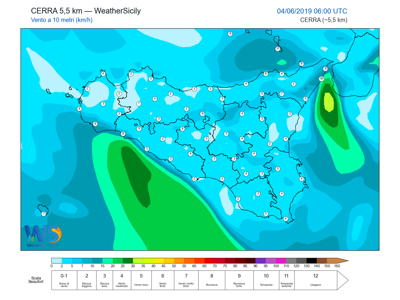 Vento a 10 metri · 2019060406