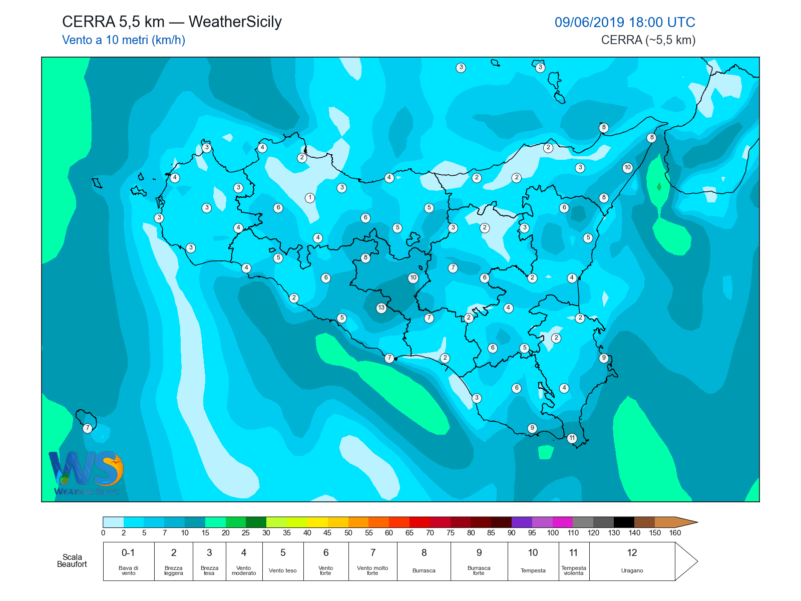 Vento a 10 metri · 2019060918