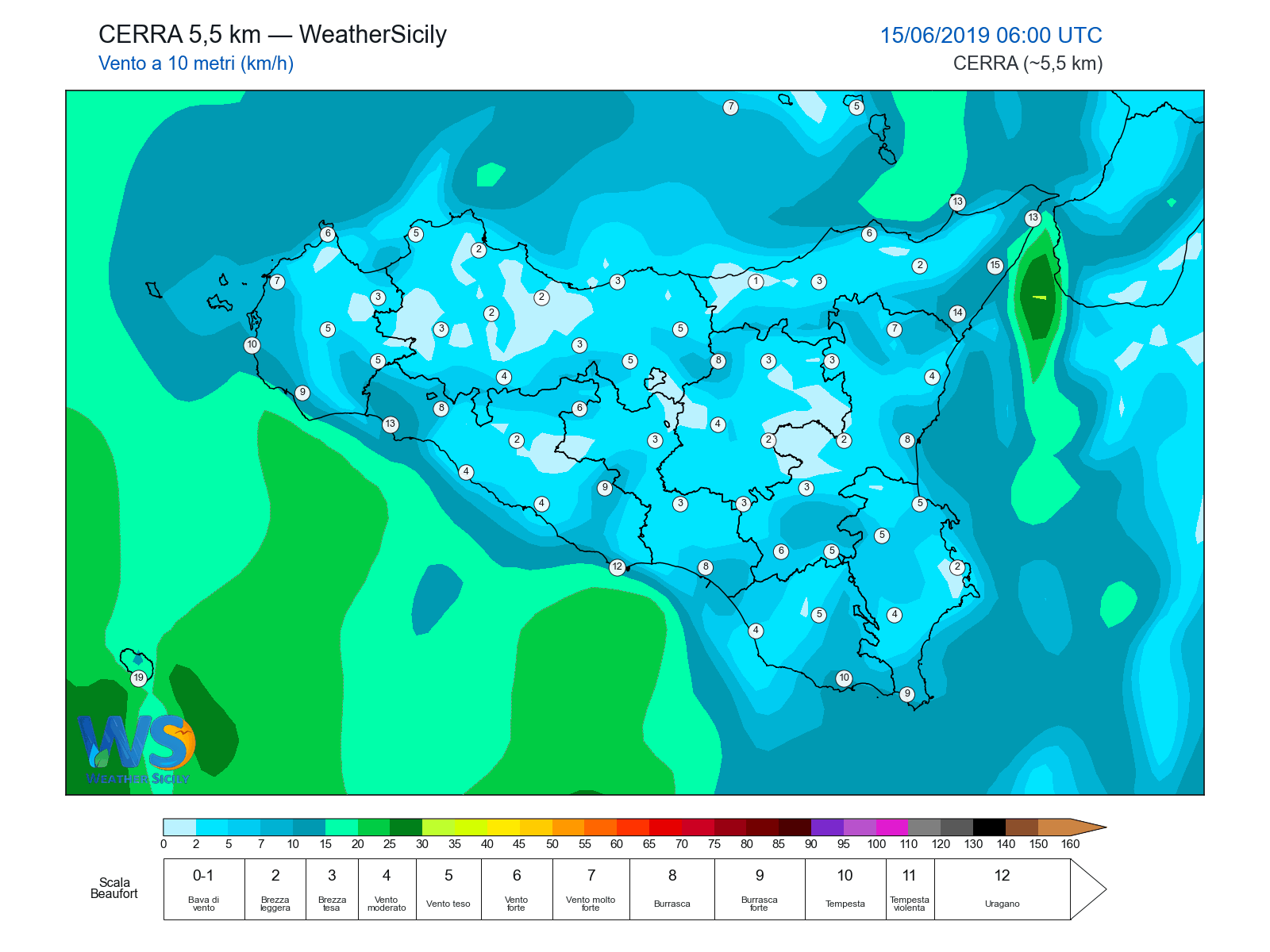 Vento a 10 metri · 2019061506