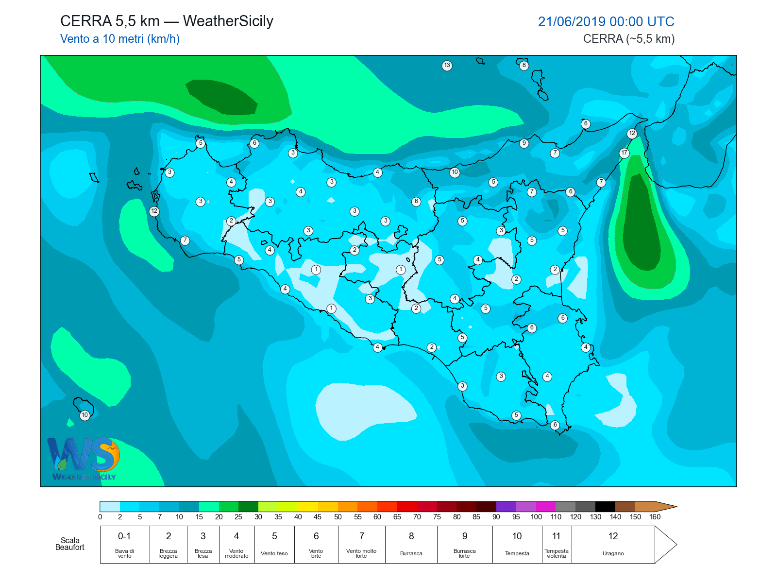 Vento a 10 metri · 2019062100
