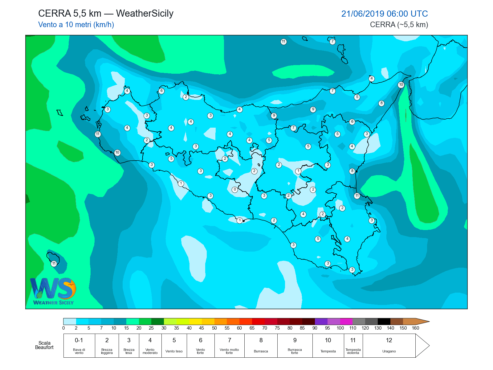 Vento a 10 metri · 2019062106