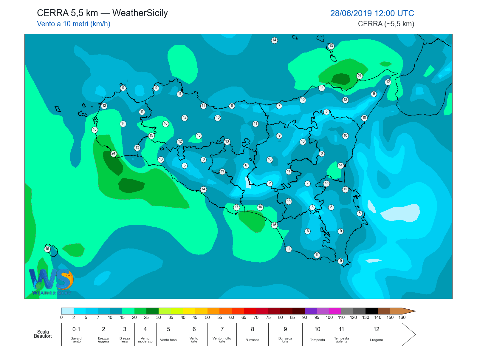 Vento a 10 metri · 2019062812