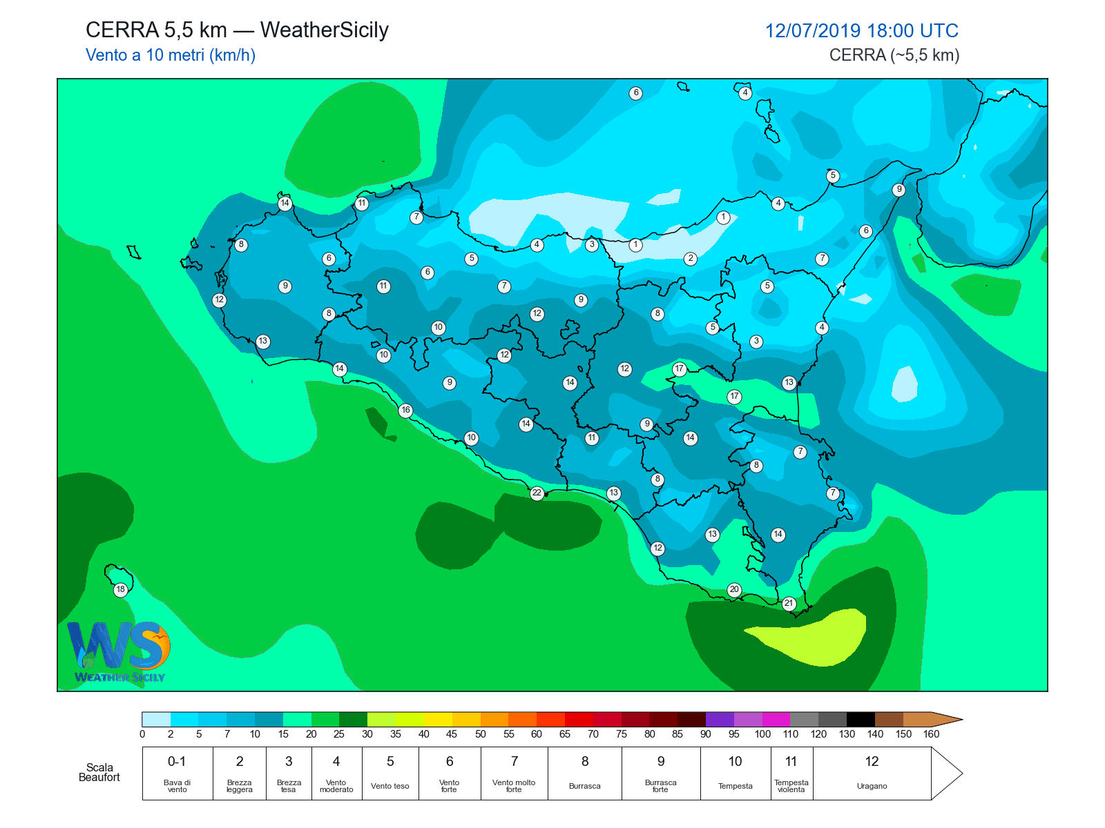 Vento a 10 metri · 2019071218