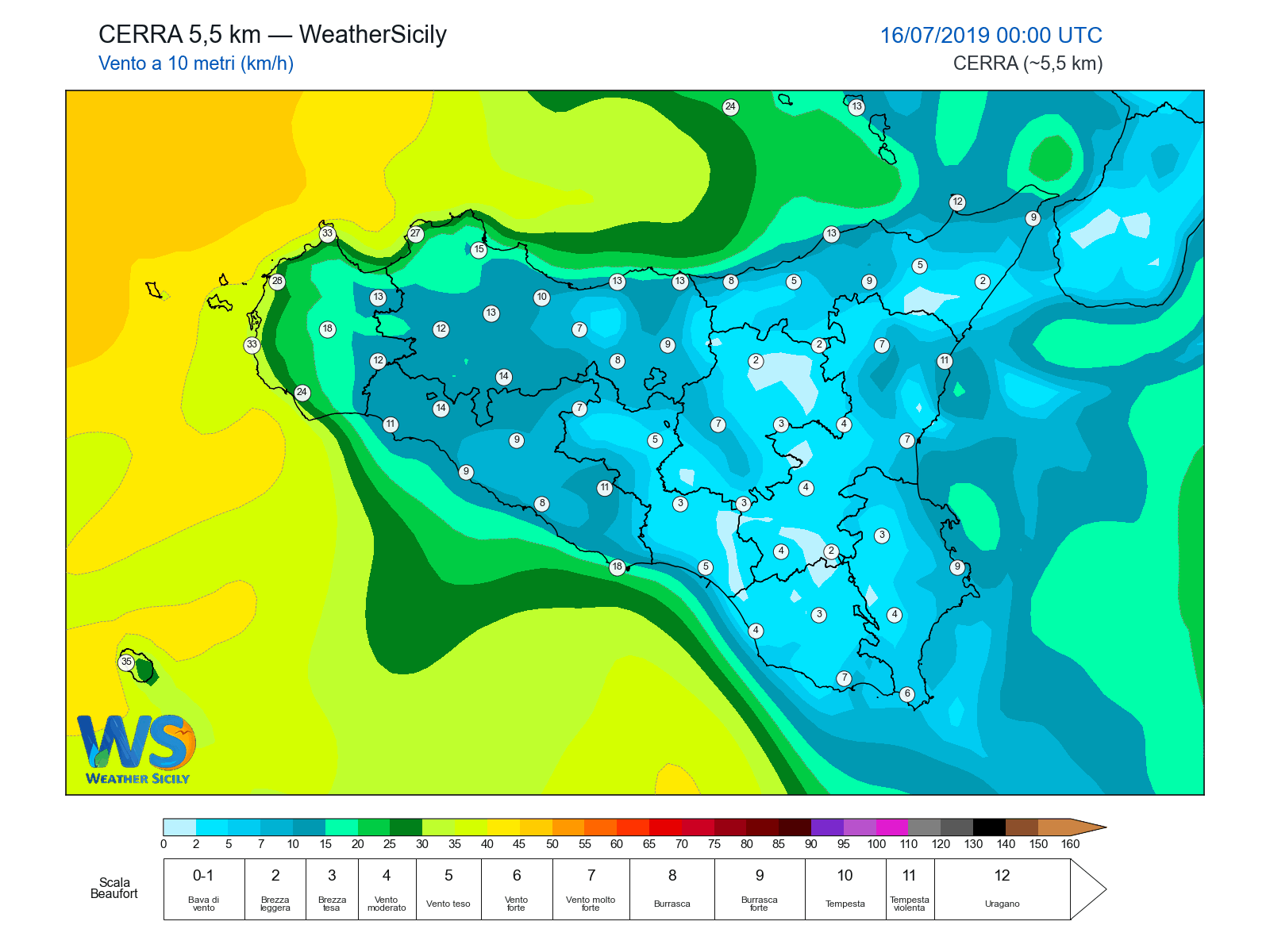 Vento a 10 metri · 2019071600